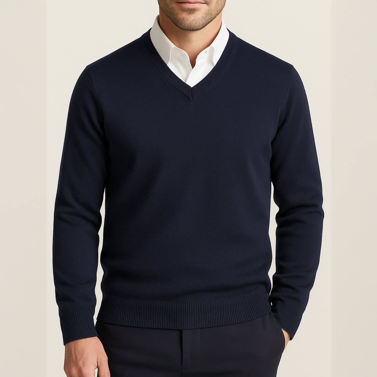 Men's Cashmere V-Neck Jumper | Logan_8