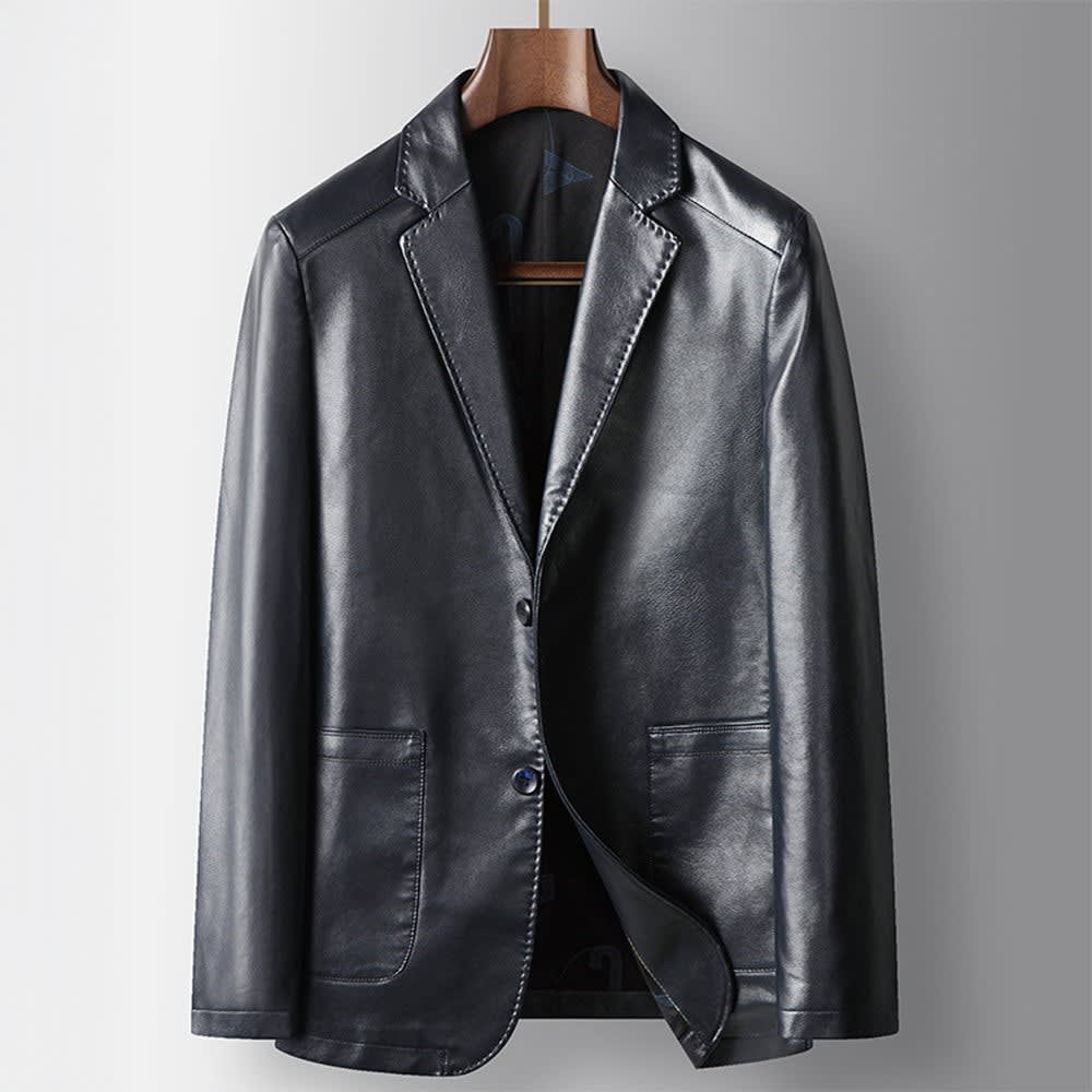 Men's Leather Two Button Blazer | Bertram_2