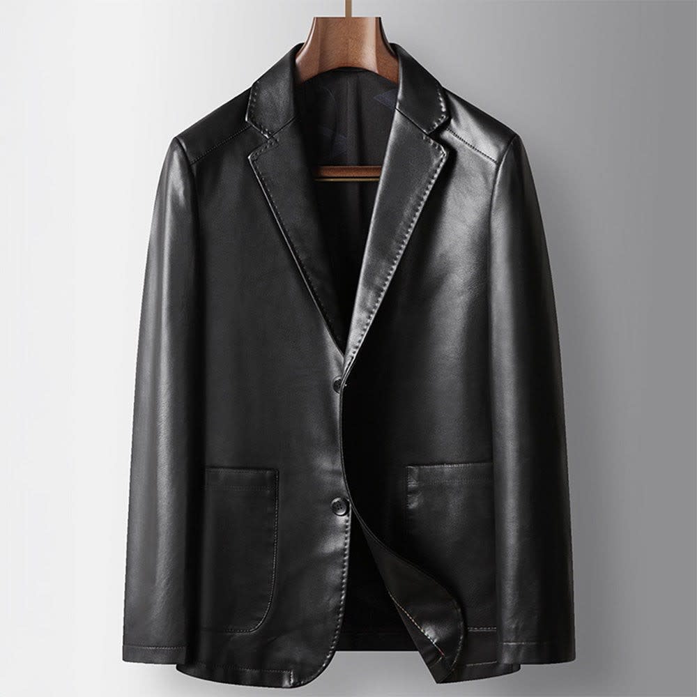 Men's Leather Two Button Blazer | Bertram_3