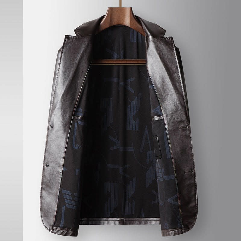 Men's Leather Two Button Blazer | Bertram_4