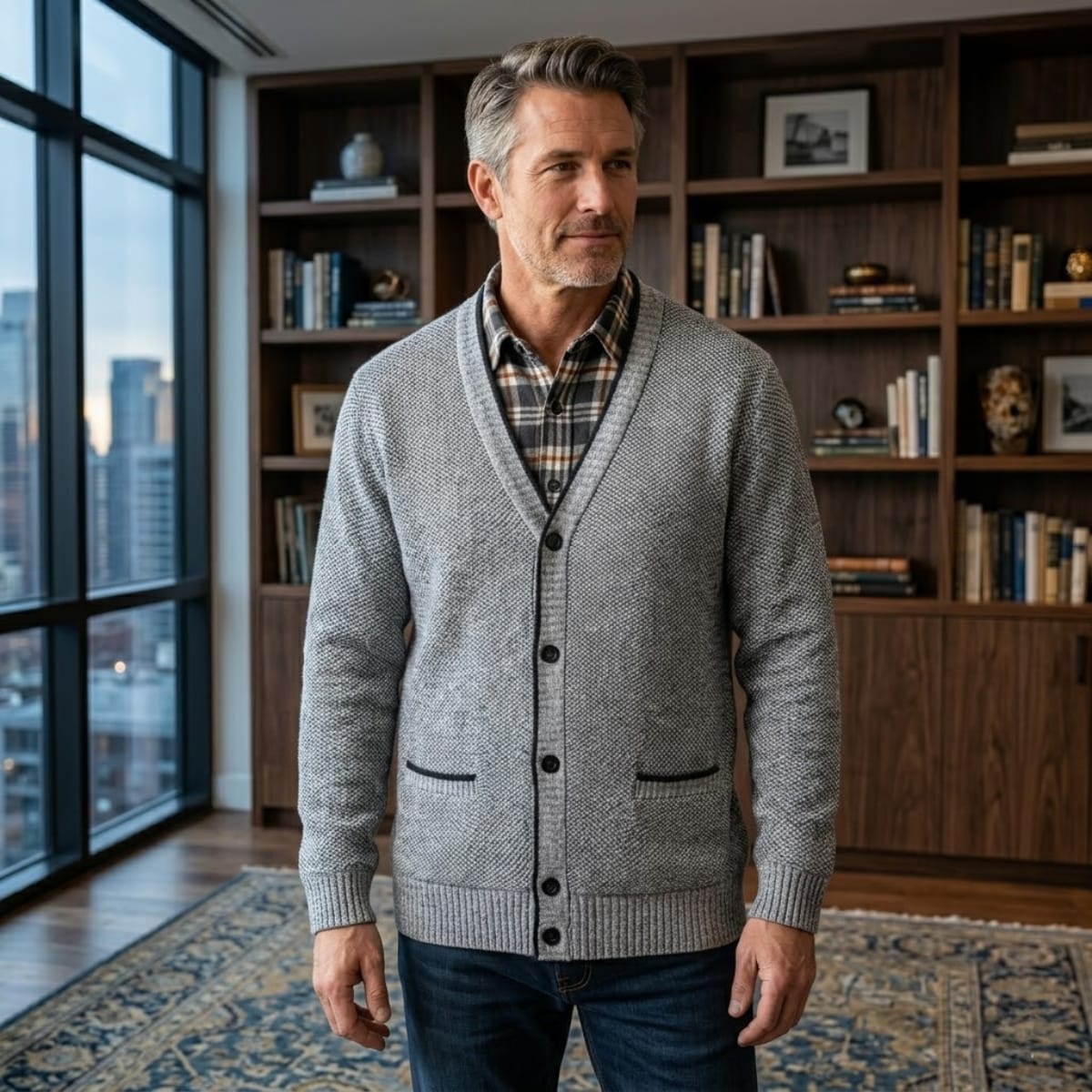 Men's Fleece Lined Knit Cardigan | Jacob_6