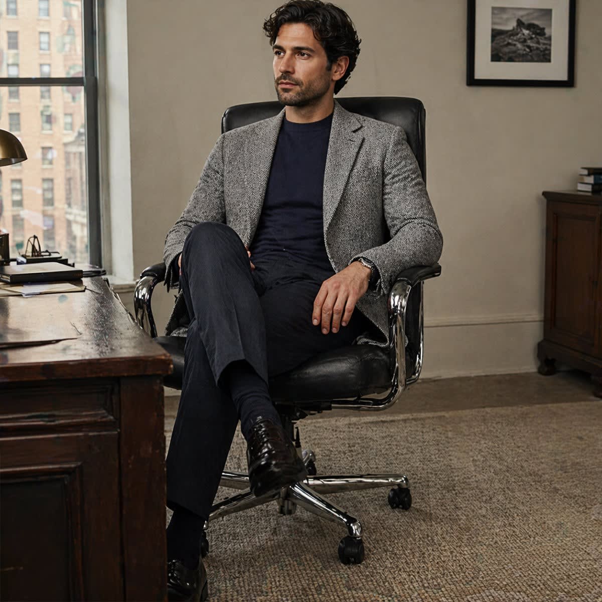 Men's Wool Blend Herringbone Blazer | Emmett_8