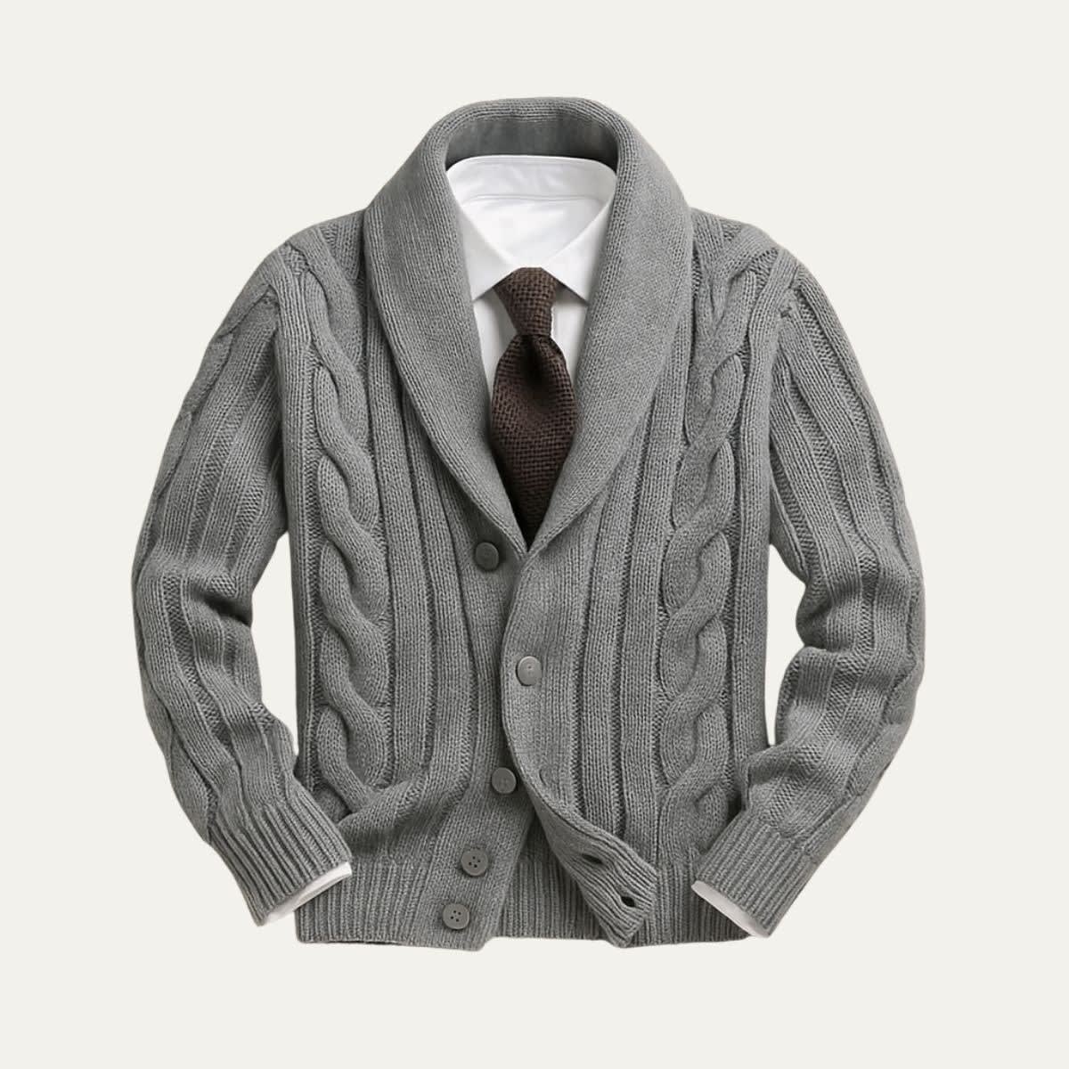 Men's Merino Wool Shawl Collar Cardigan | Keir_6