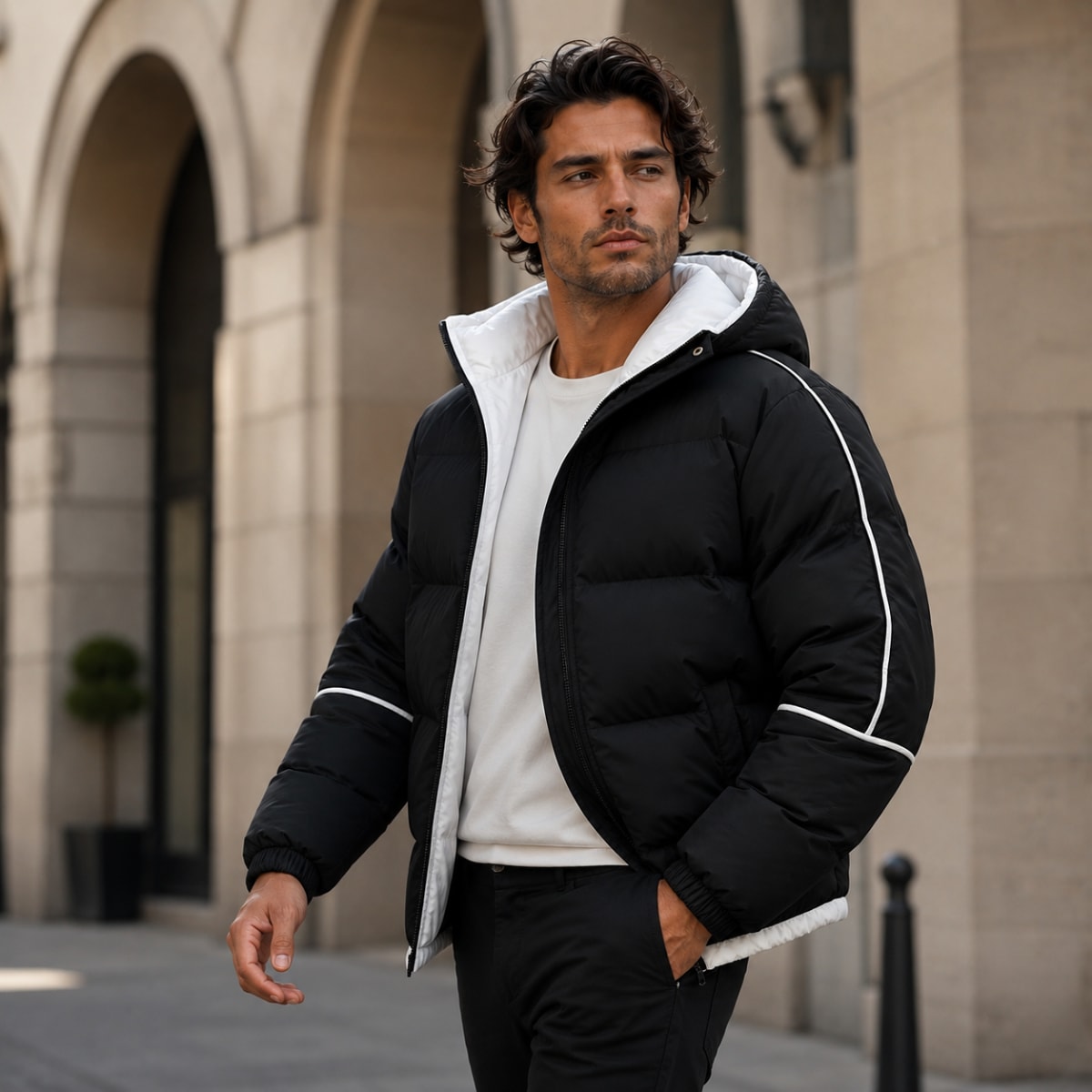 Men's Waterproof Hooded Puffer Jacket | Kevin_10