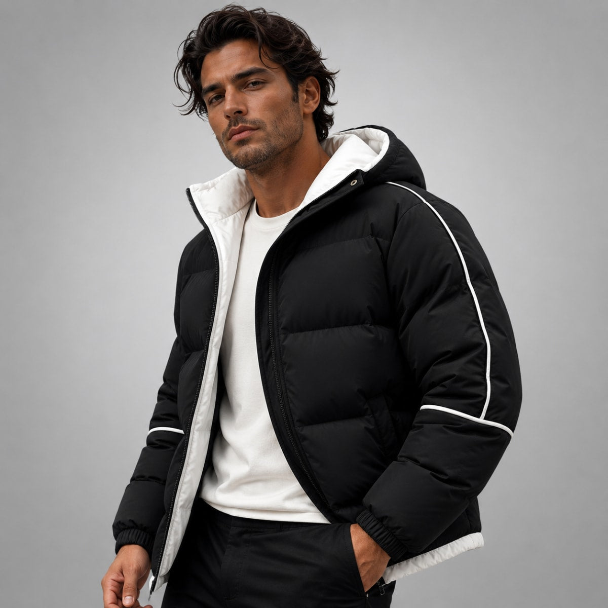 Men's Waterproof Hooded Puffer Jacket | Kevin_2