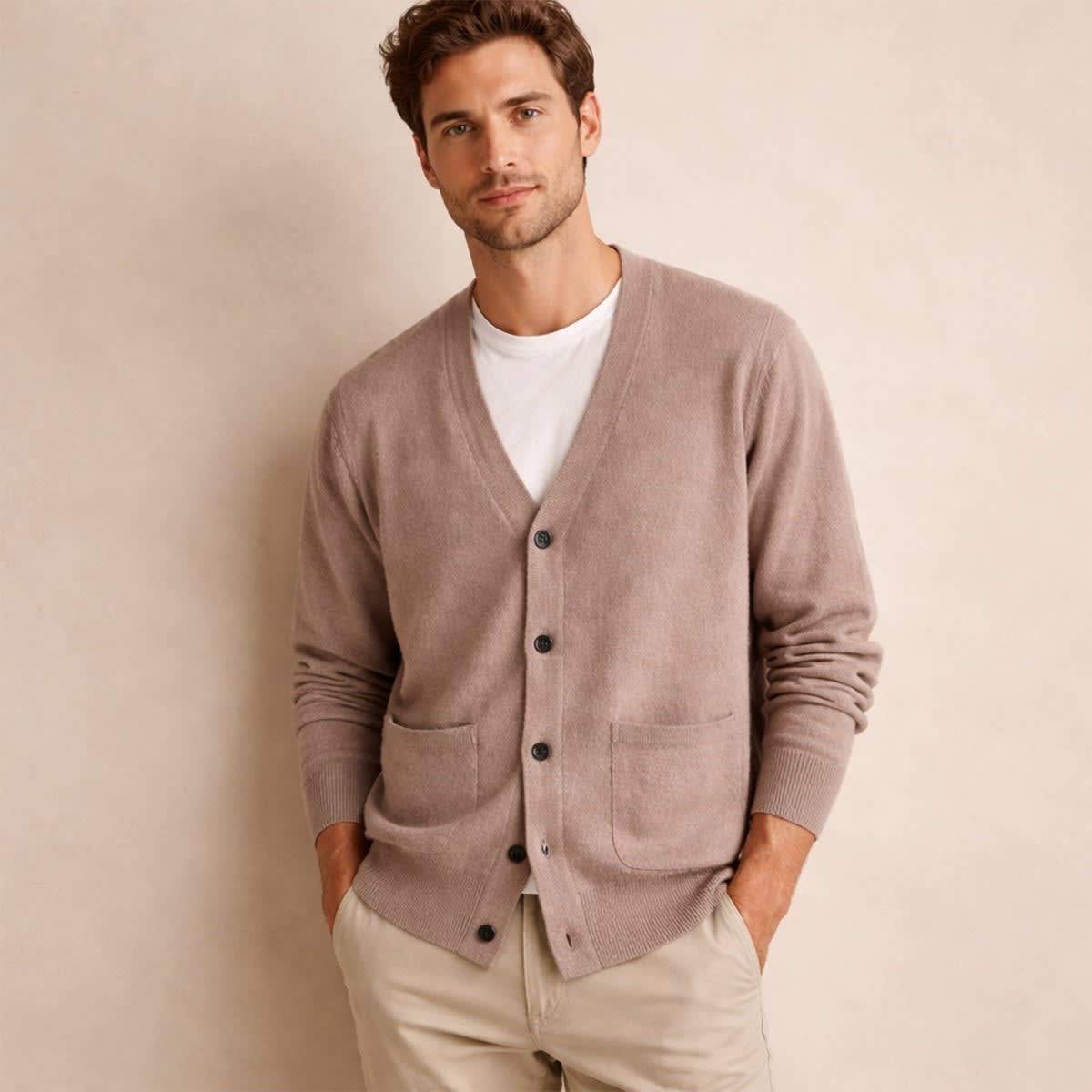 Men's Cashmere V-Neck Cardigan | Milo_2