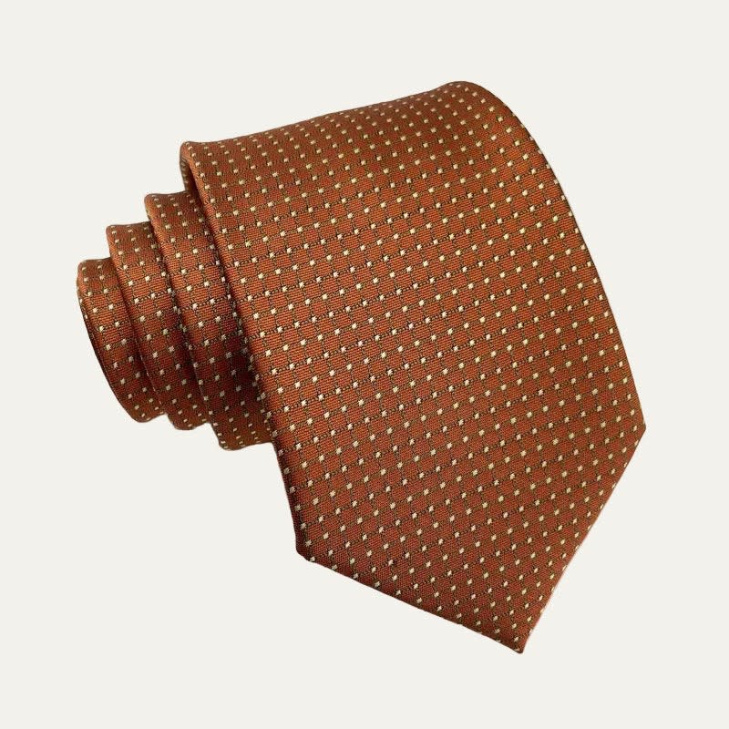 Men's Orange Pin Dot Tie | Cledwyn_1