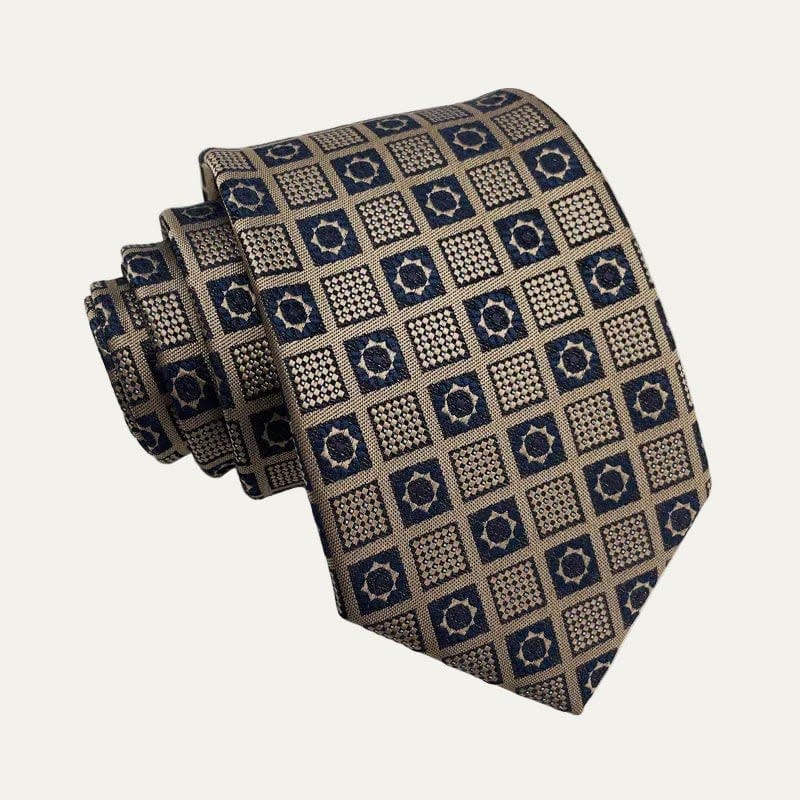 Men's Brown Geometric Tie | Darren_1
