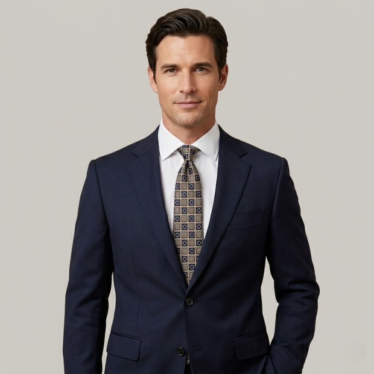 Men's Brown Geometric Tie | Darren_2