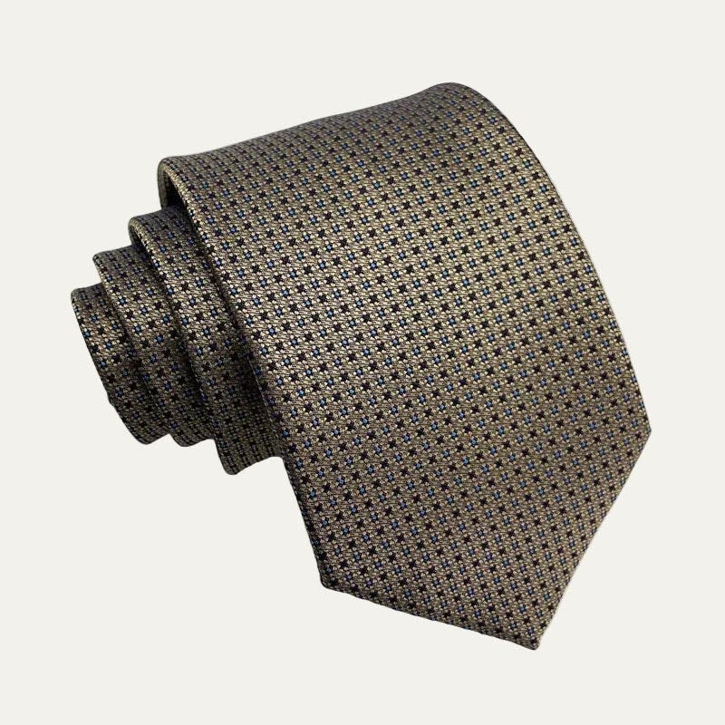 Men's Champagne Micro Dot Tie | Darragh_1