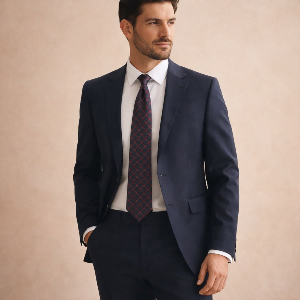 Men's Windowpane Check Tie | Fionn_2