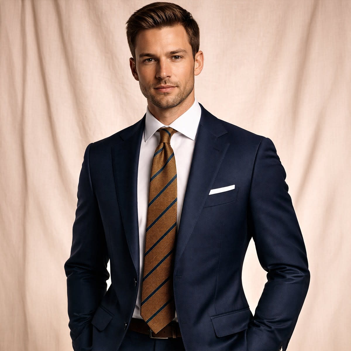 Men's Striped Jacquard Neck Tie | Casper_2