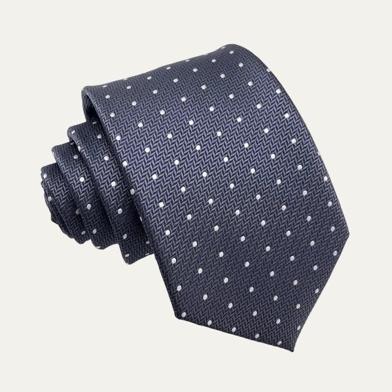 Men's Grey Polka Dot Tie | Claud_1