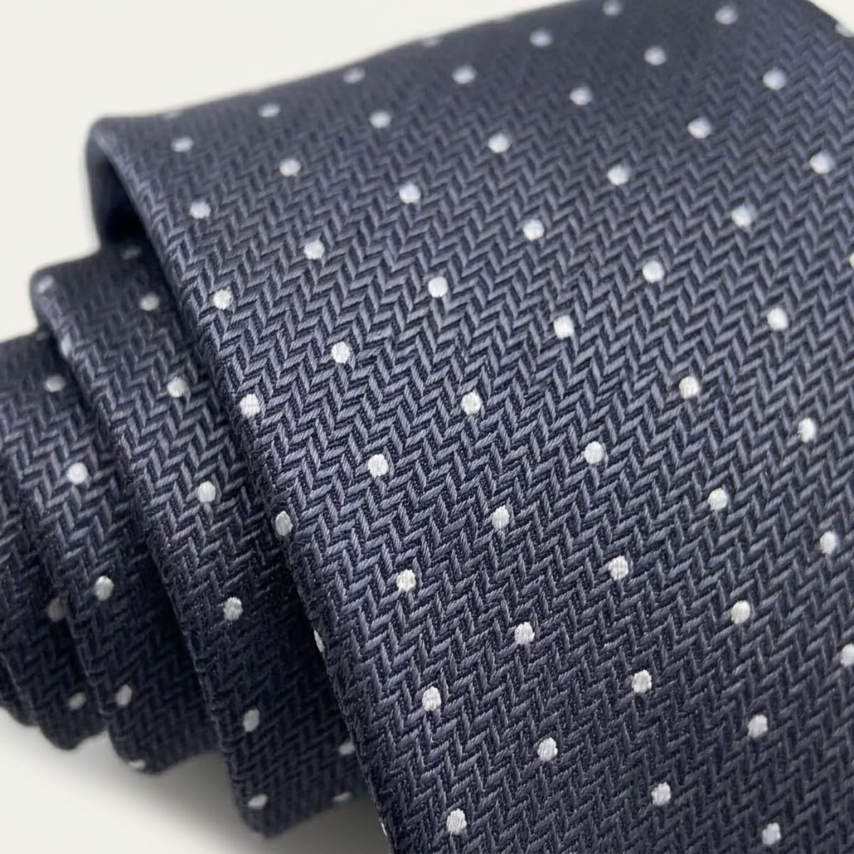 Men's Grey Polka Dot Tie | Claud_4