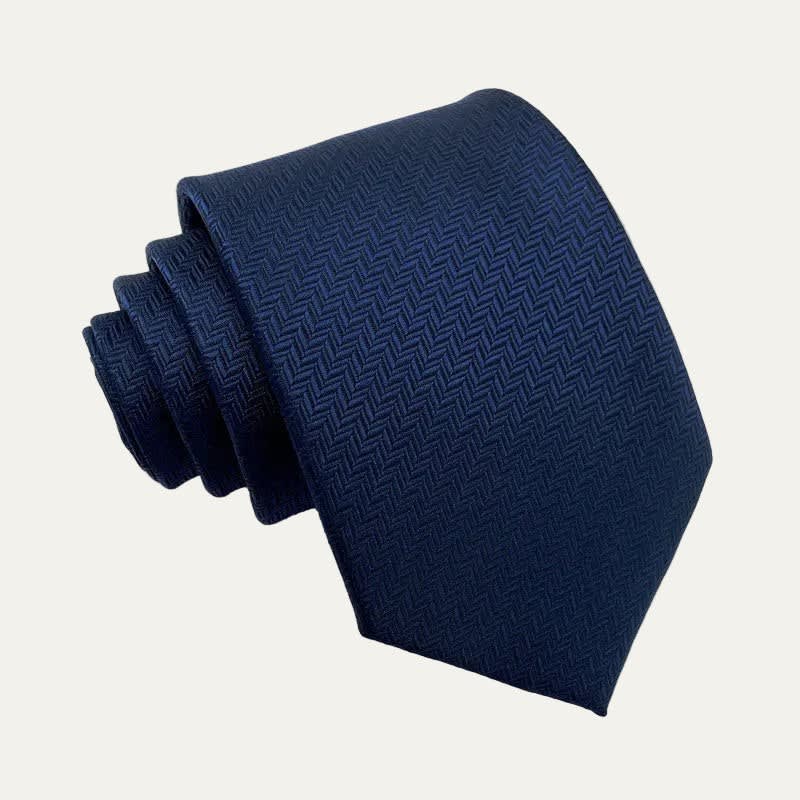 Men's Navy Herringbone Tie | Ceri_1