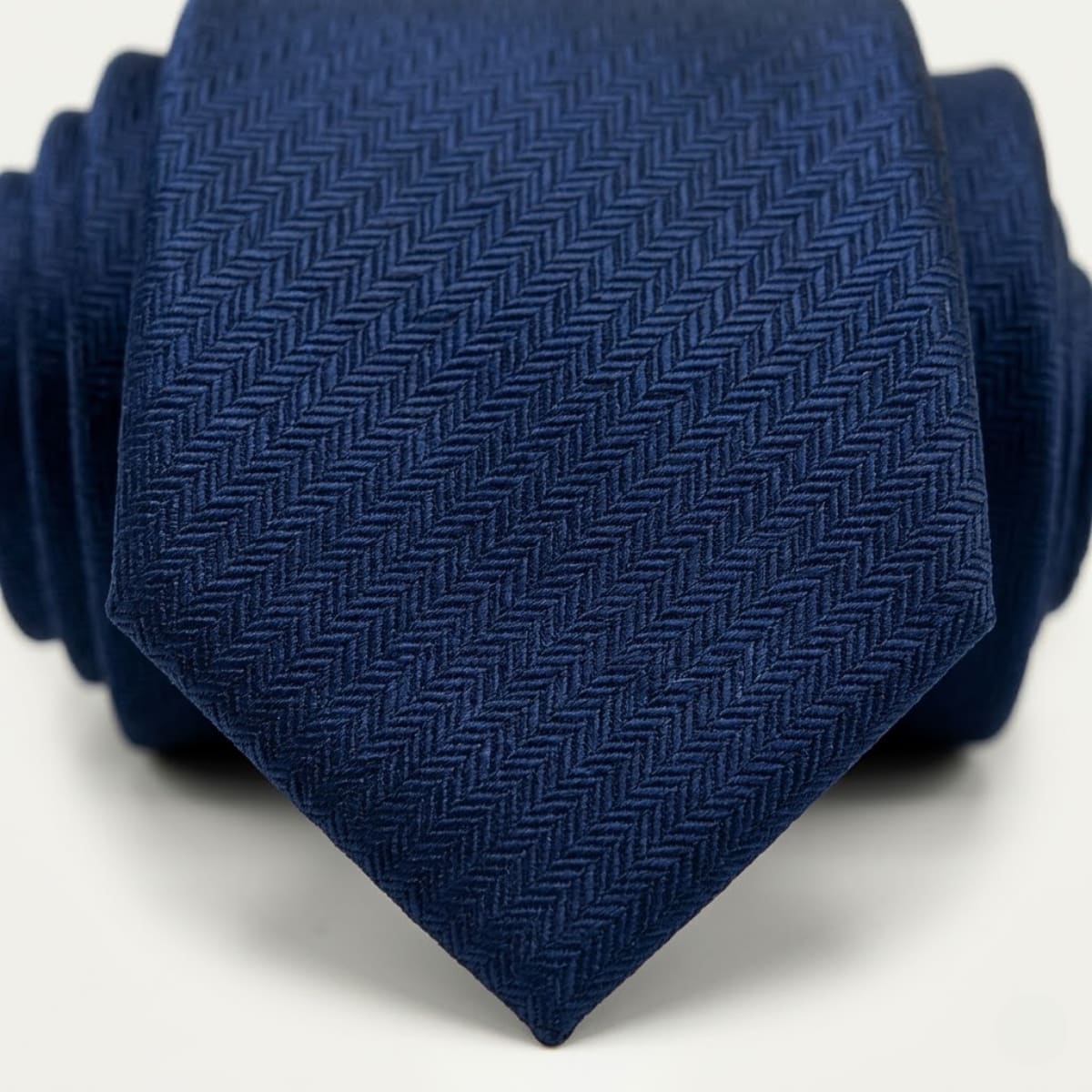 Men's Navy Herringbone Tie | Ceri_5