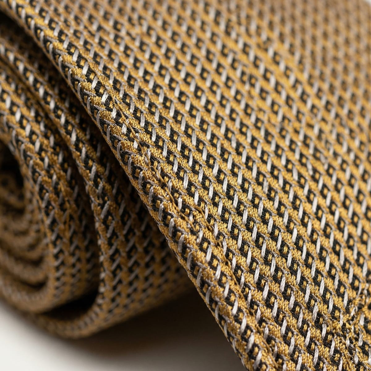 Men's Yellow Geometric Tie | Dai_4