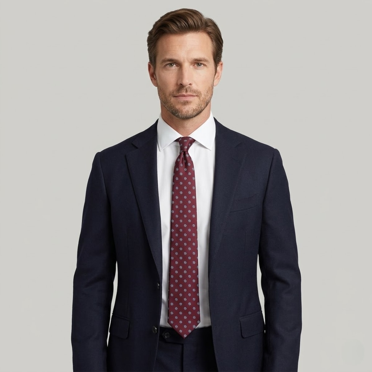 Men's Burgundy Floral Tie | Charles_2