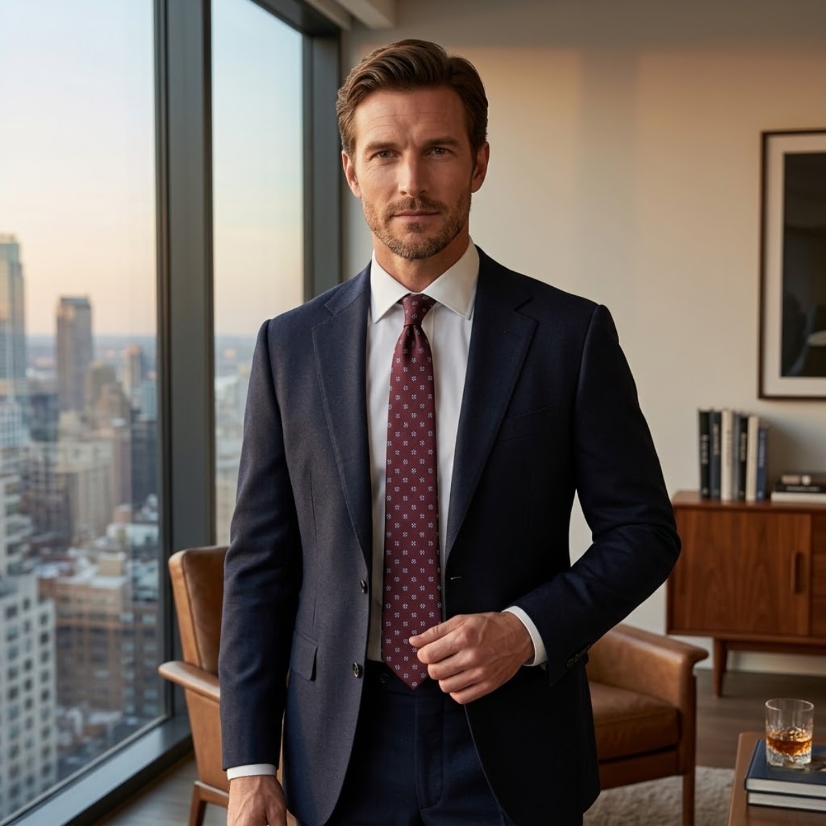 Men's Burgundy Floral Tie | Charles_3