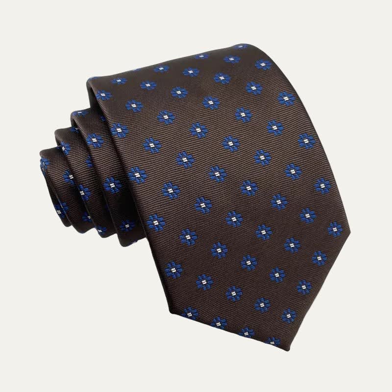Men's Dark Brown Floral Tie | Colm_1