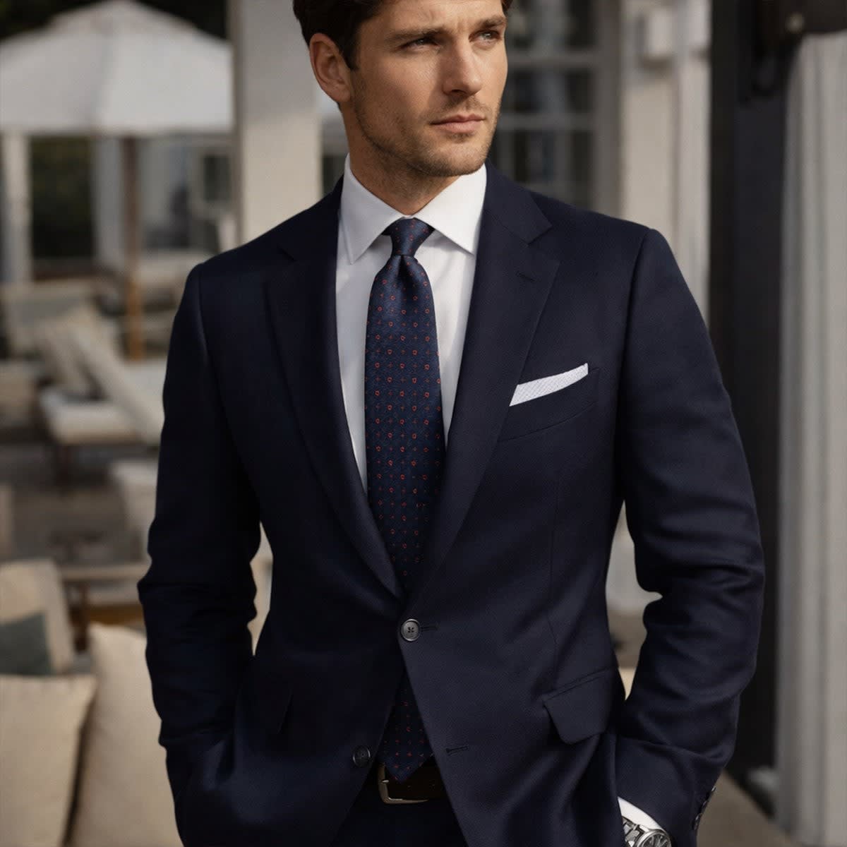 Men's Micro Dot Jacquard Tie | Eddie_5