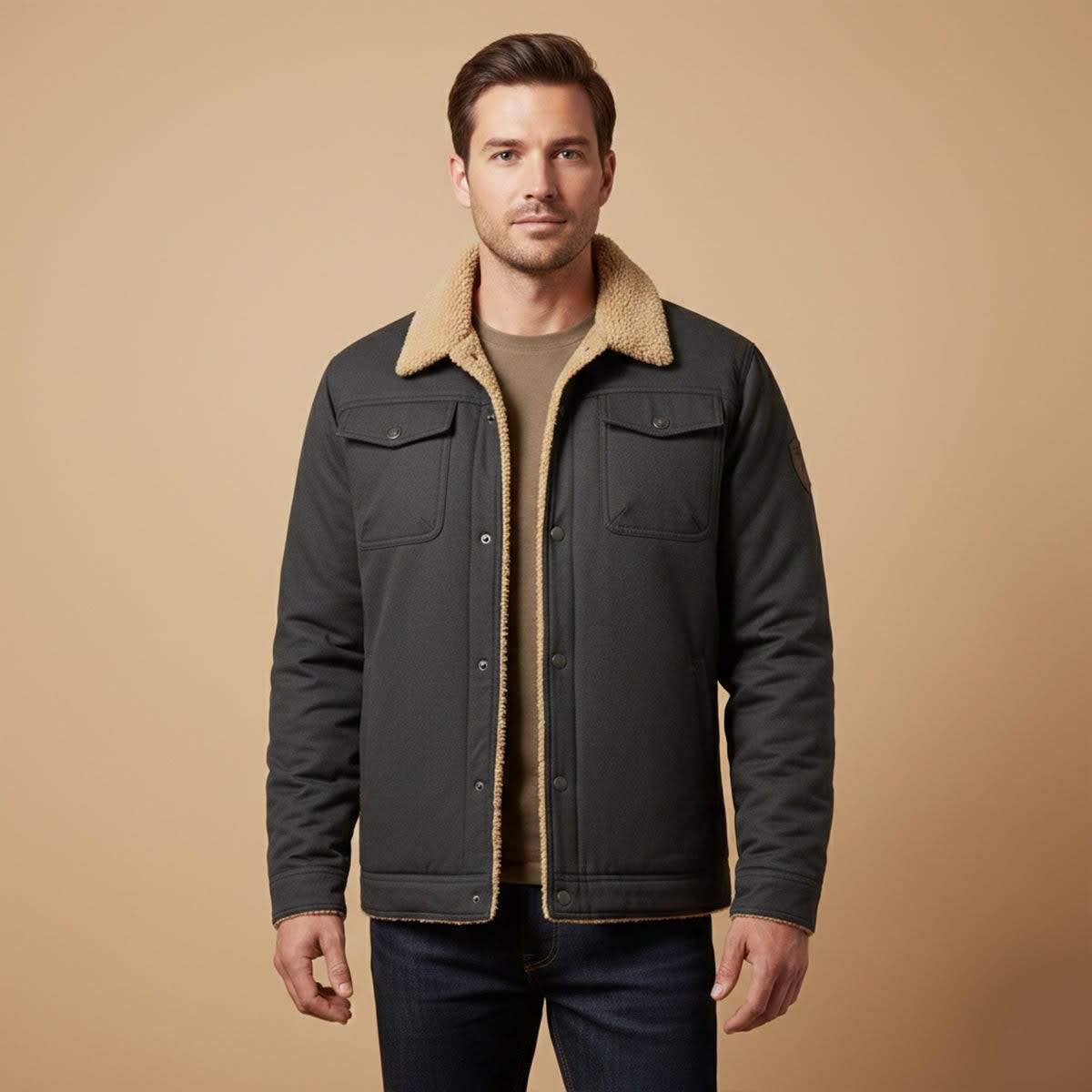 Men's Fleece Lined Cotton Jacket | Malachy_10