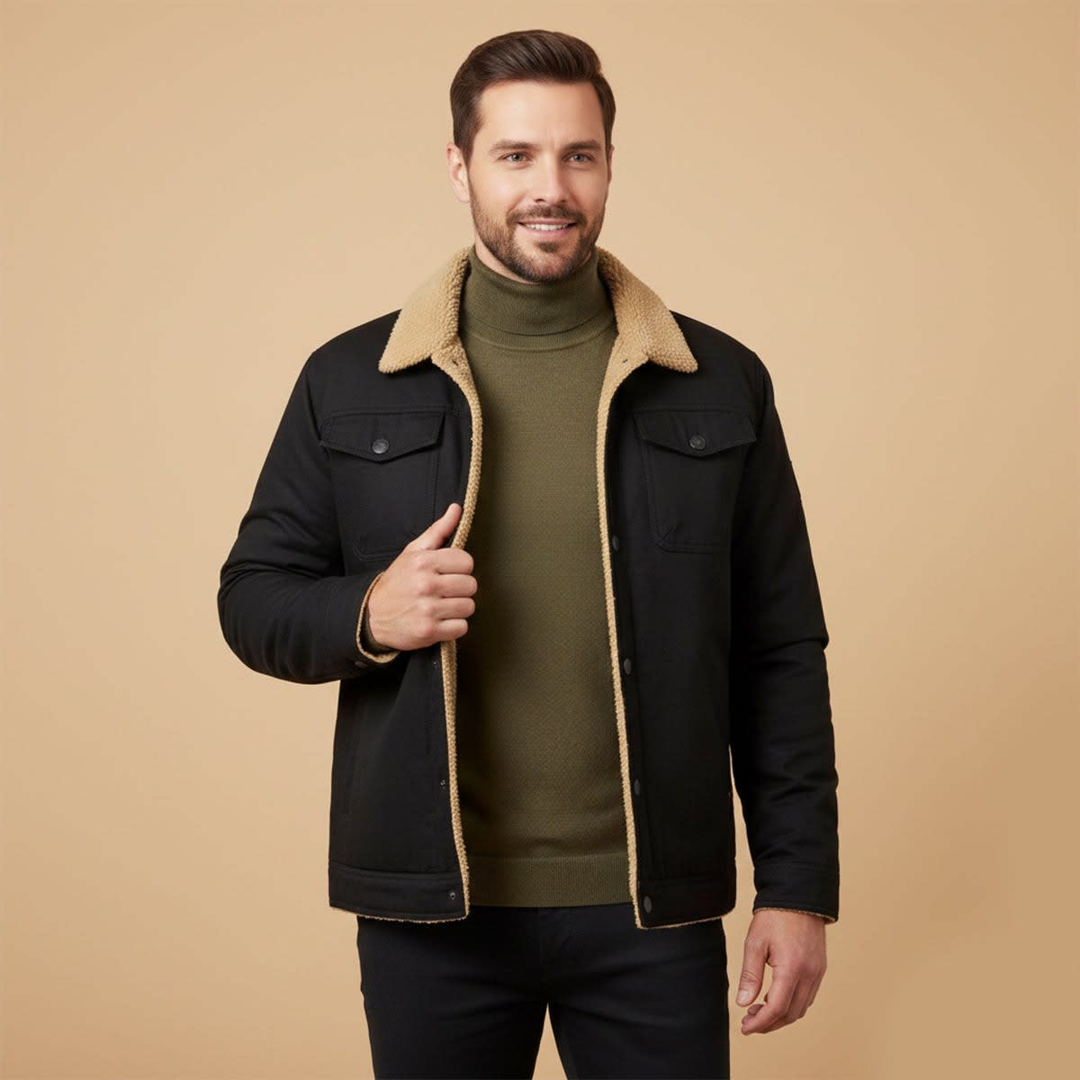 Men's Fleece Lined Cotton Jacket | Malachy_2
