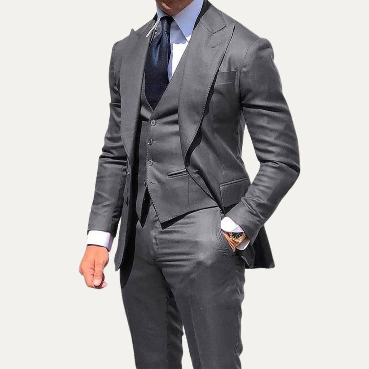 Men's Slim Fit Three-Piece Suit | Cadfael_3