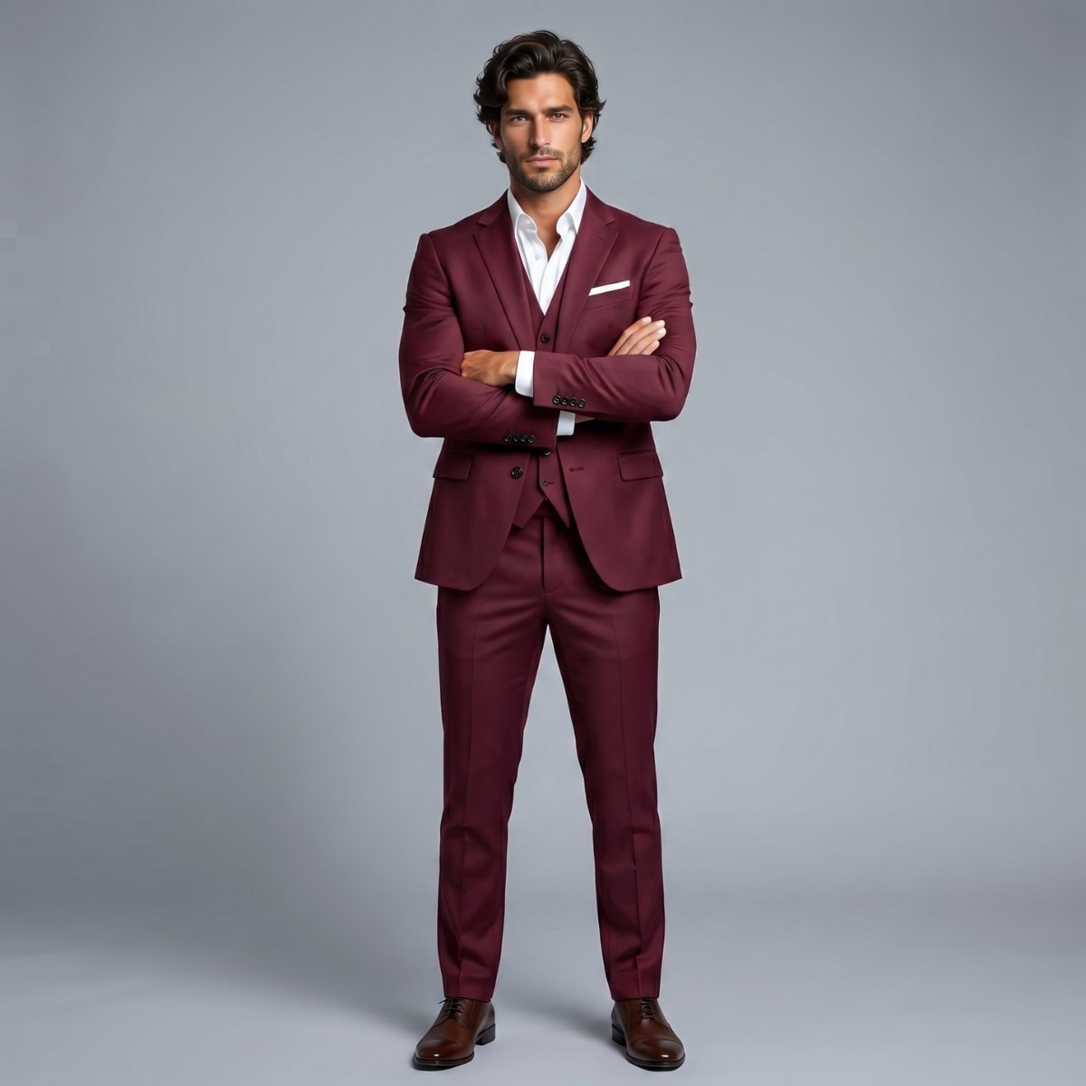 Men's Peak Lapel Three-Piece Suit | Benjamin_6