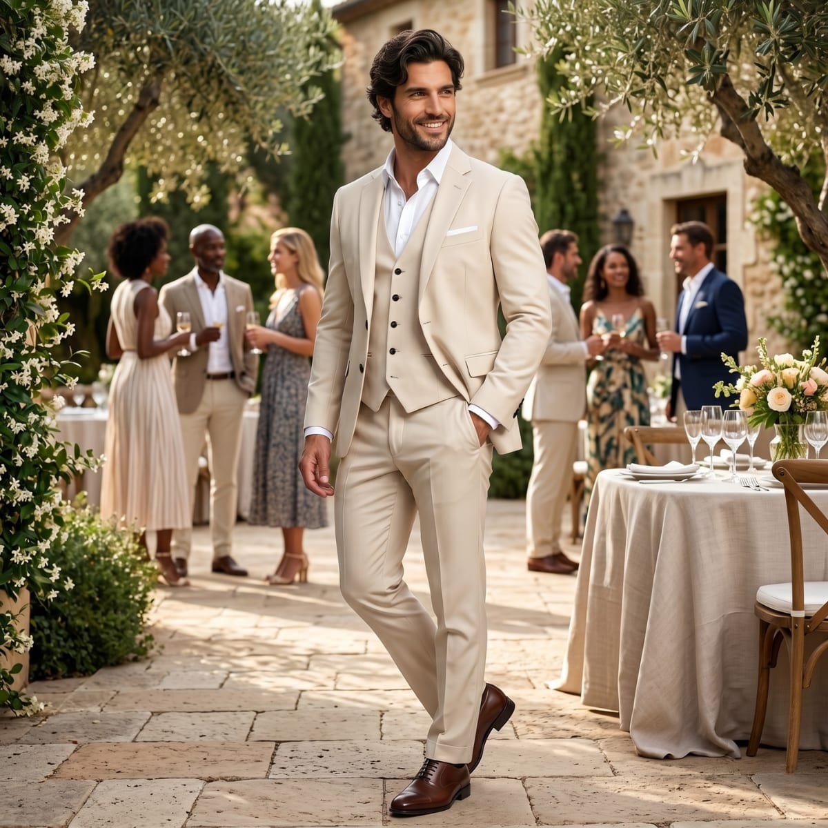 Men's Peak Lapel Three-Piece Suit | Benjamin_9