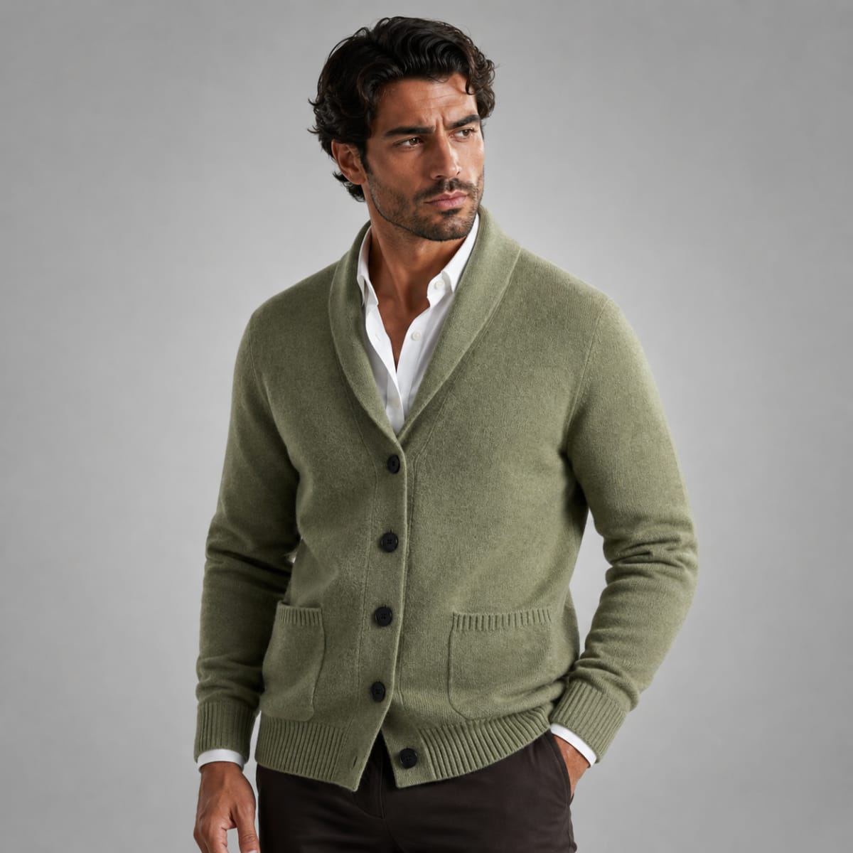 Men's Cashmere Shawl Collar Cardigan | Lucian_6
