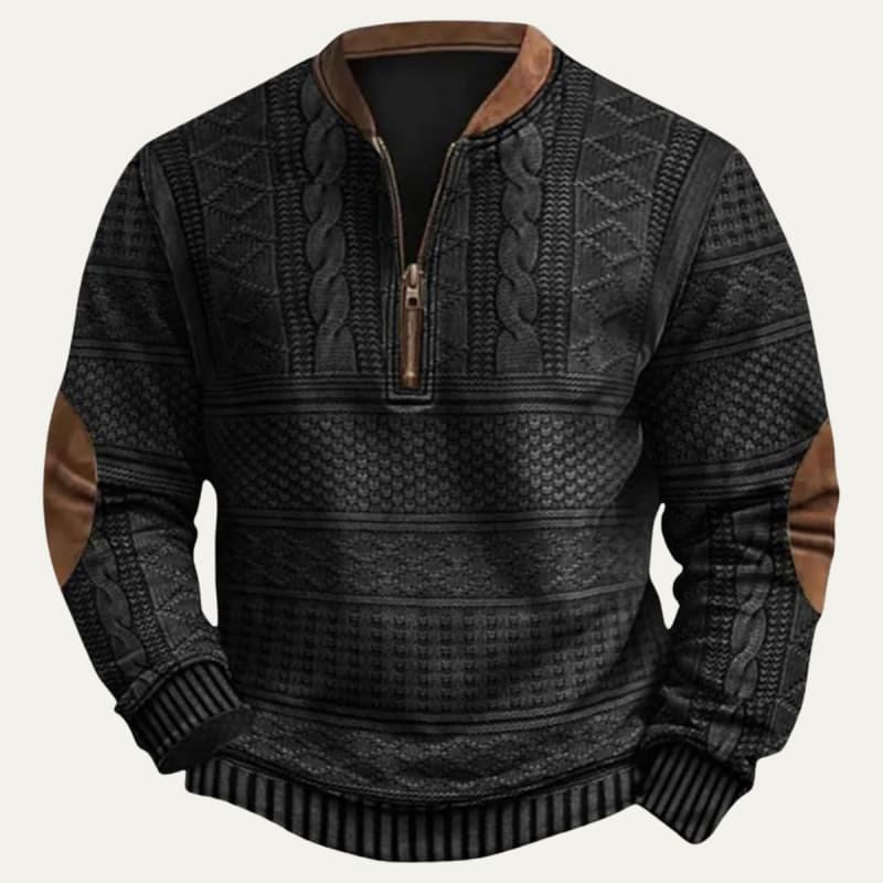 Men's Textured Half Zip Jumper | Luke_1