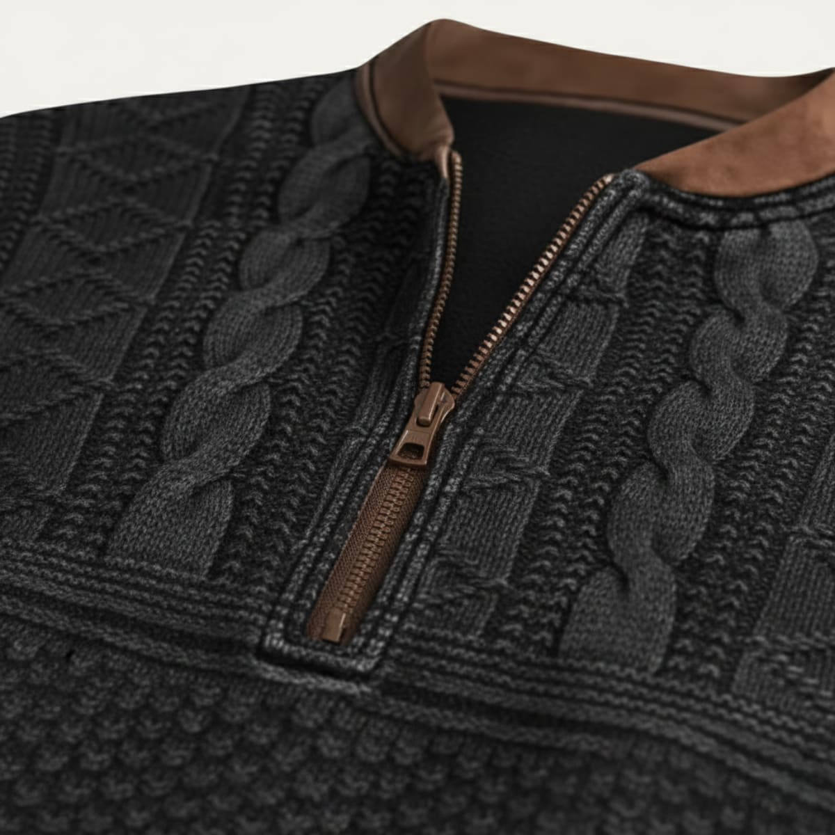 Men's Textured Half Zip Jumper | Luke_11