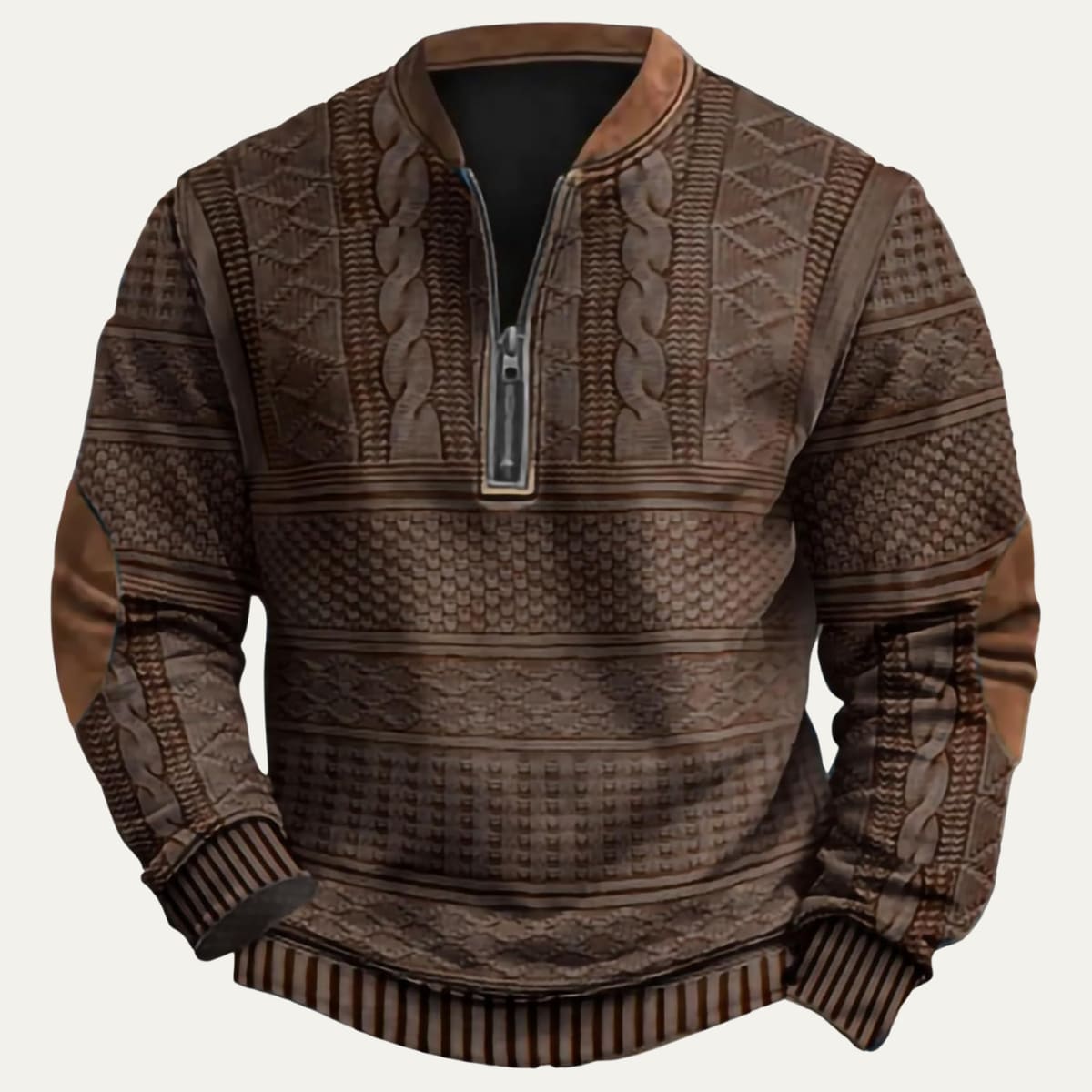 Men's Textured Half Zip Jumper | Luke_3