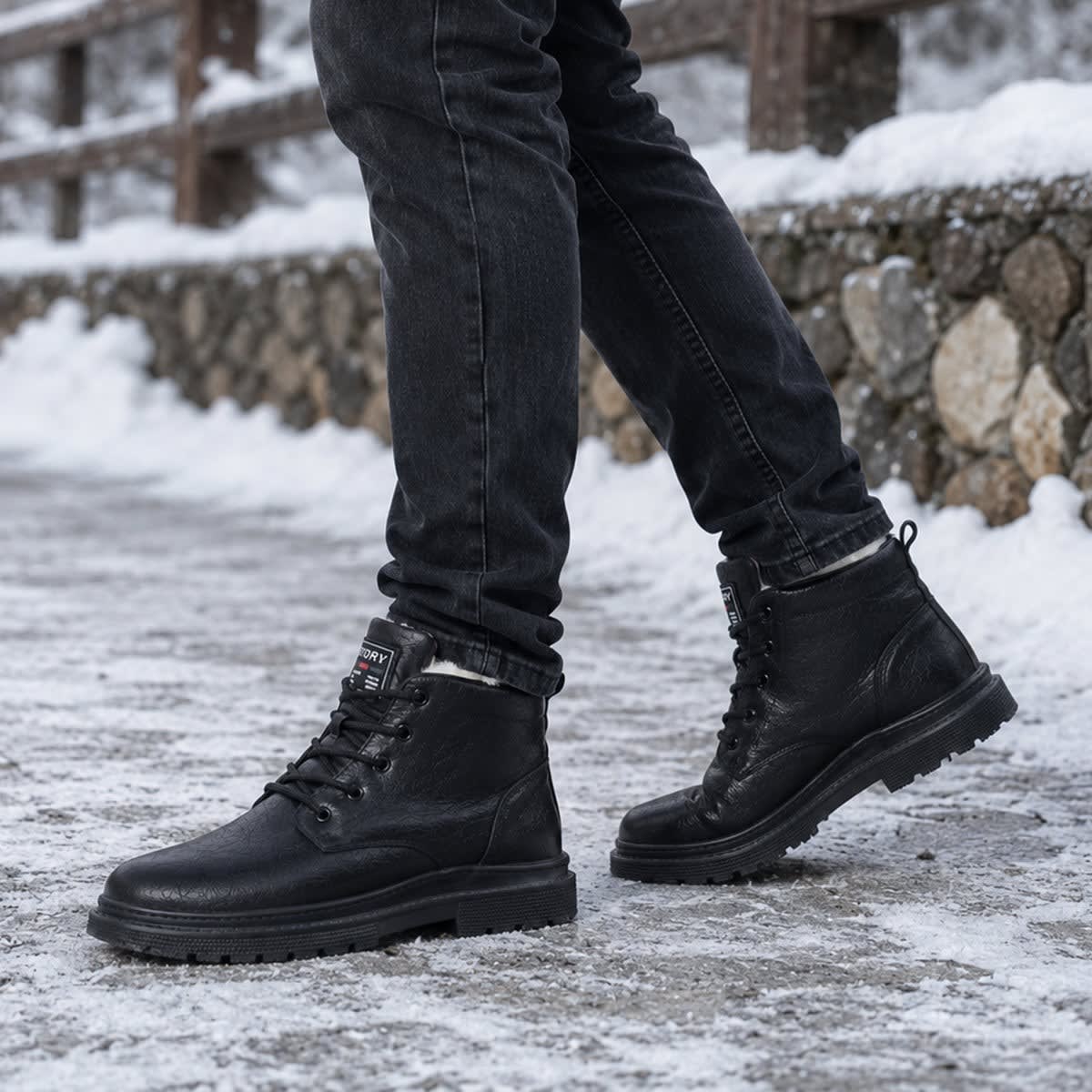 Men's Leather Lace Up Ankle Boots | Meical_10