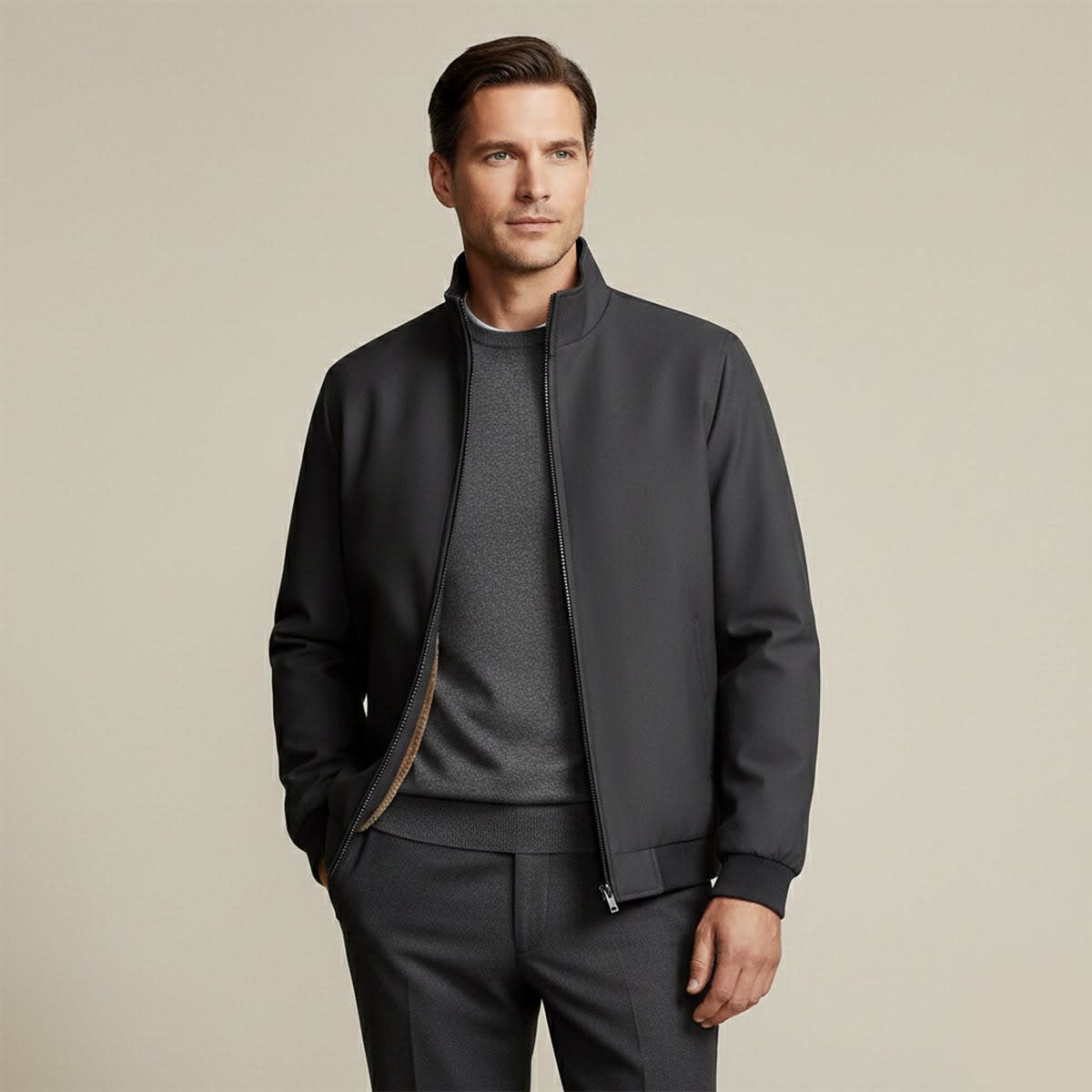 Men's Fleece Lined Bomber Jacket | Maxwell_9