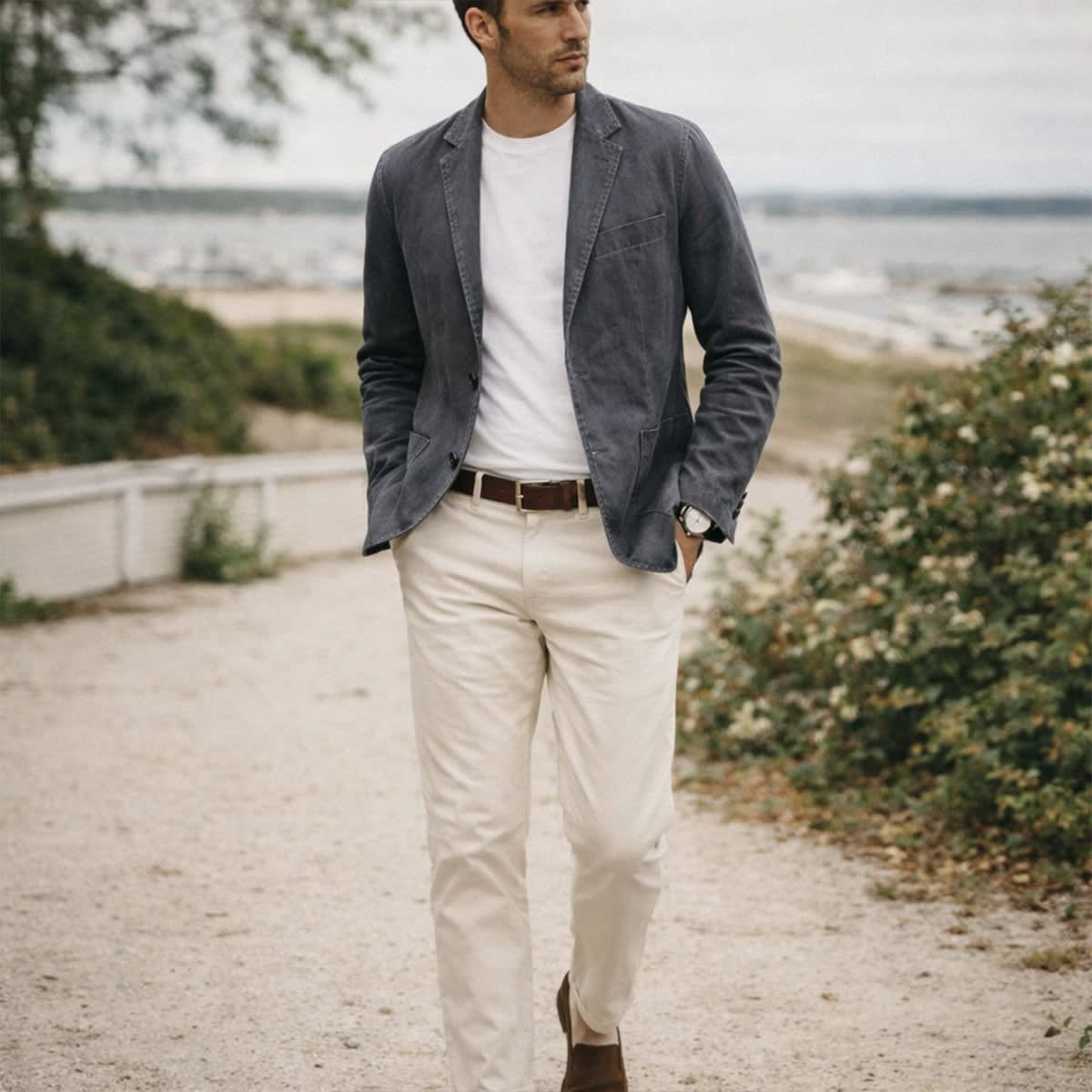 Men's Lightweight Linen Blazer | Uilleam_13
