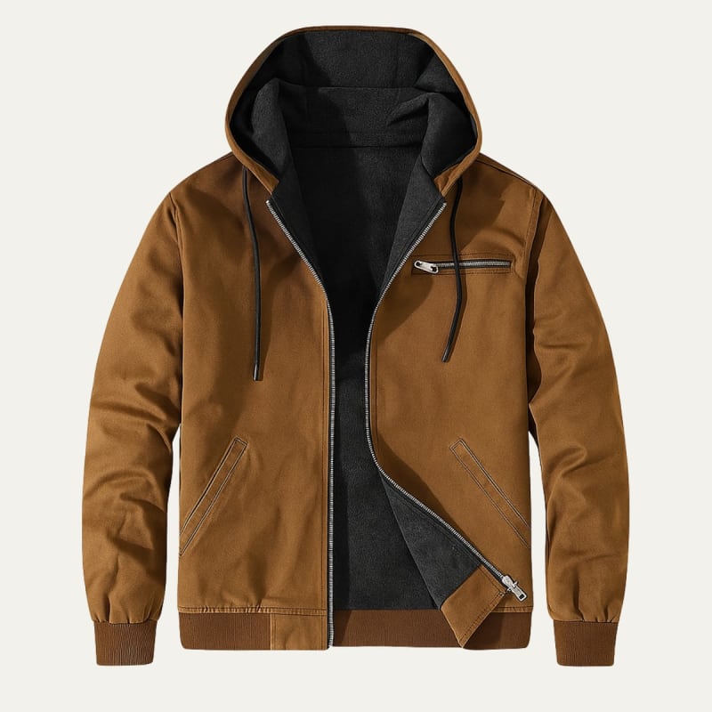 Men's Fleece Lined Hooded Jacket | Justin_1
