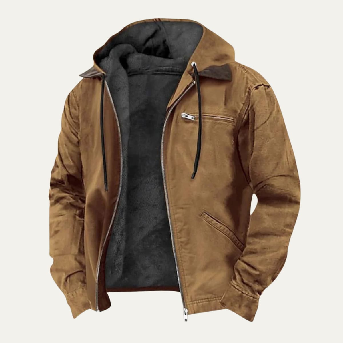 Men's Fleece Lined Hooded Jacket | Justin_5