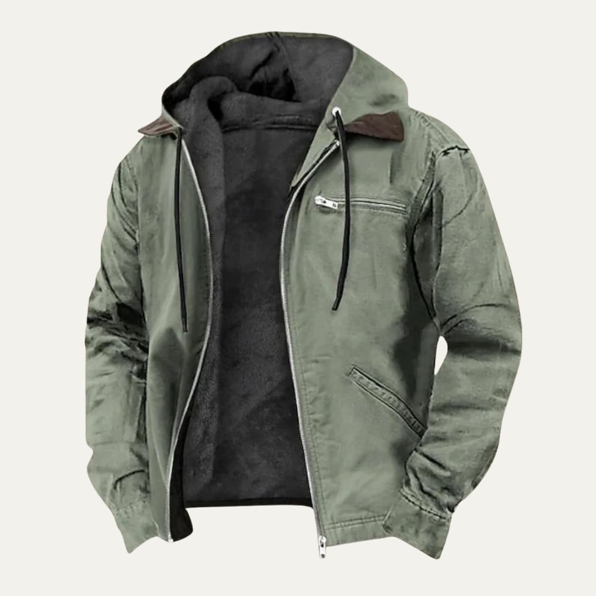 Men's Fleece Lined Hooded Jacket | Justin_6