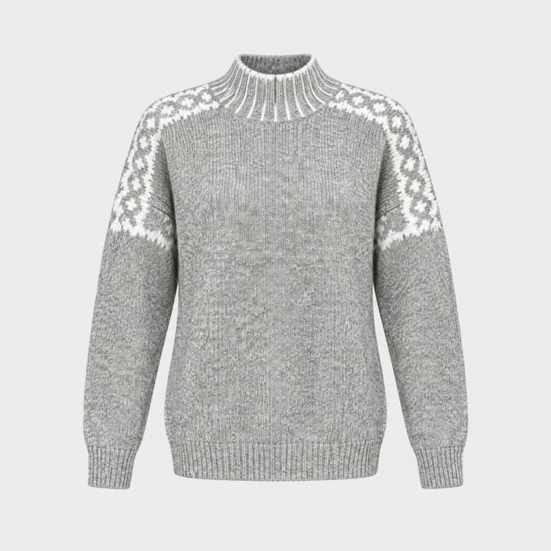 Women's Nordic Knit Mock Neck Jumper | Justine_1