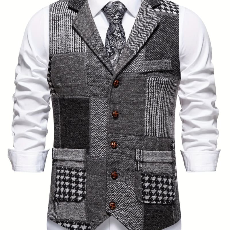 Men's Patchwork Tweed Waistcoat | Constantine_1