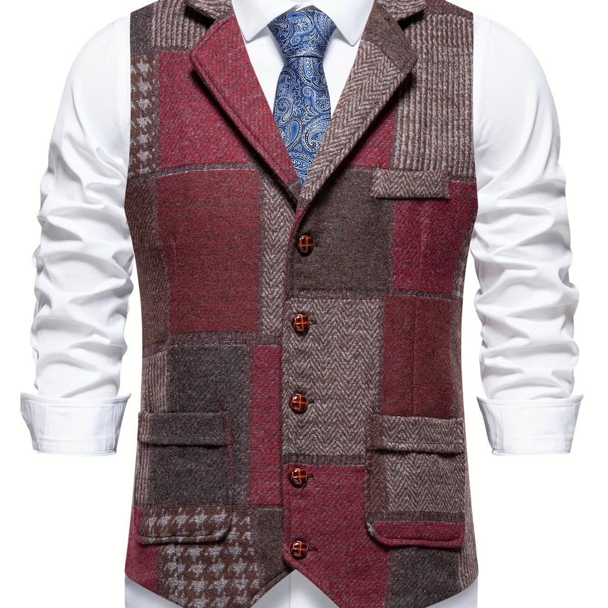 Men's Patchwork Tweed Waistcoat | Constantine_8