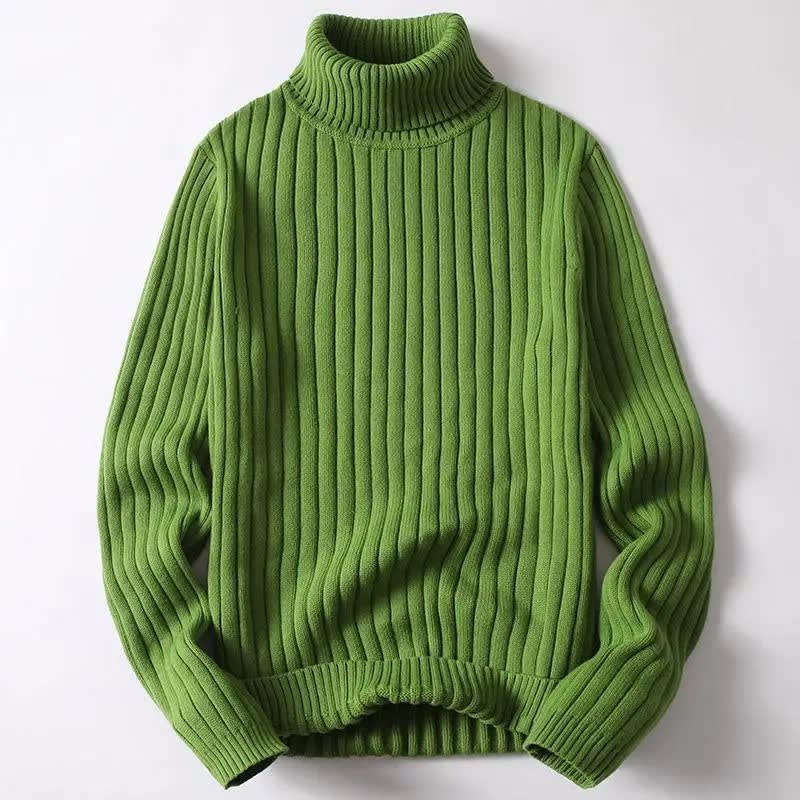 Men's Ribbed Cotton Blend Turtleneck Jumper | Harry_3