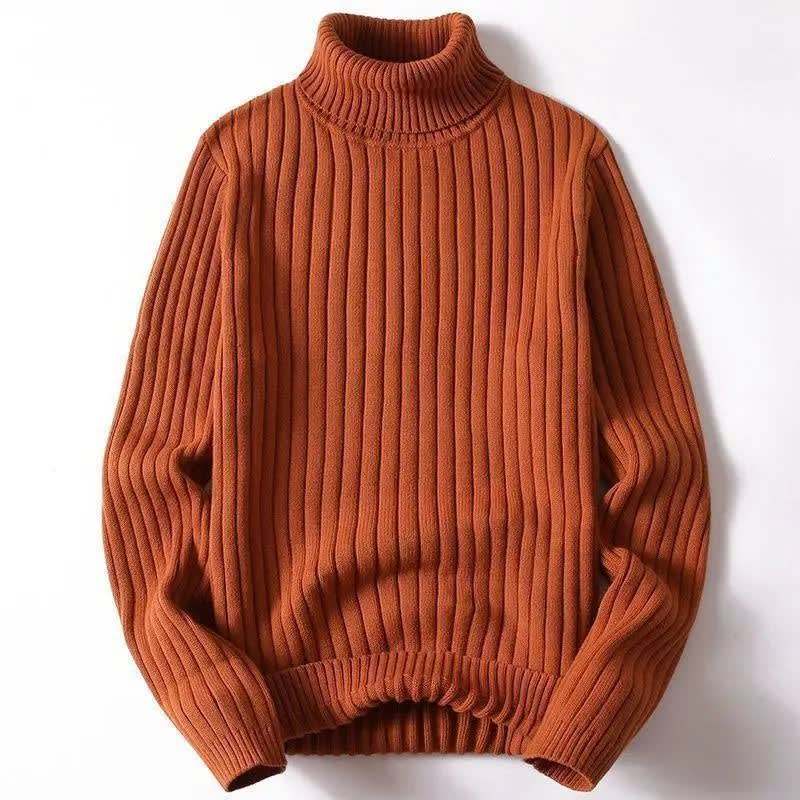 Men's Ribbed Cotton Blend Turtleneck Jumper | Harry_4