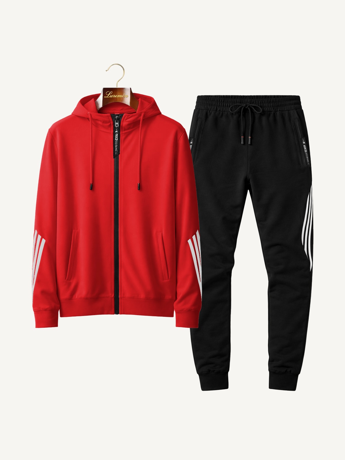 Men's Hooded Zip Up Tracksuit Set | Eli_11