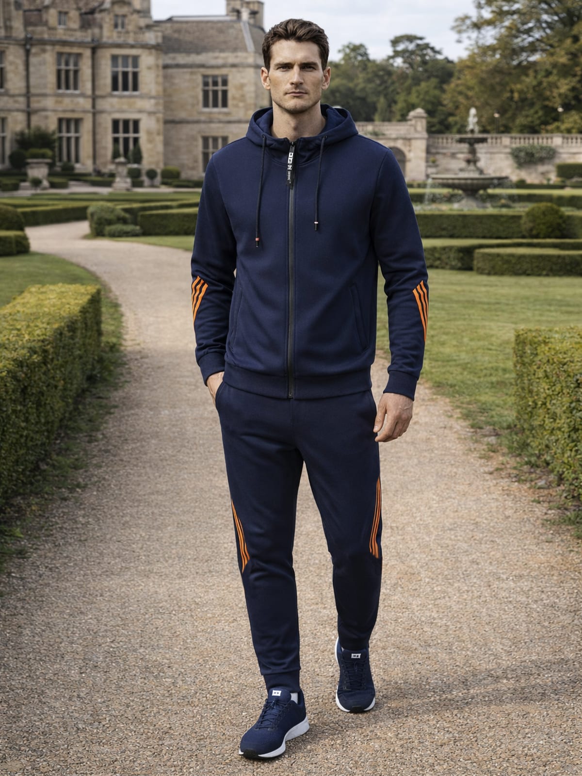 Men's Hooded Zip Up Tracksuit Set | Eli_2