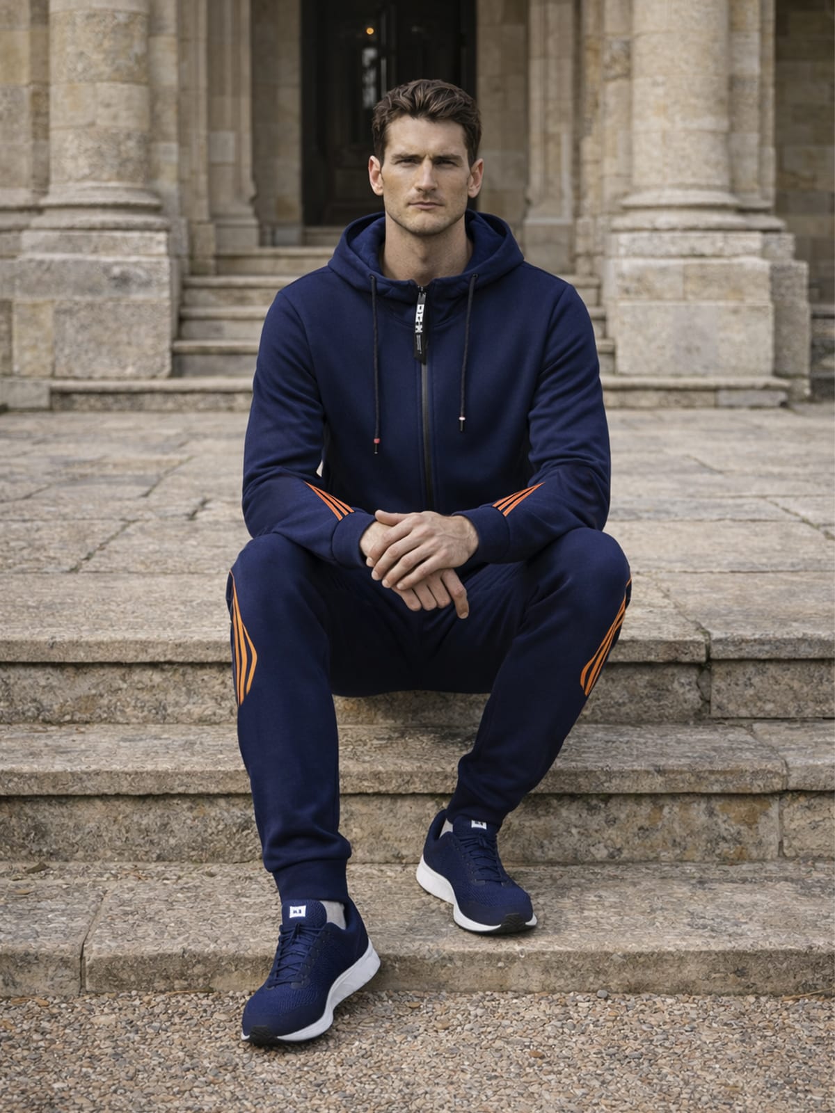 Men's Hooded Zip Up Tracksuit Set | Eli_6