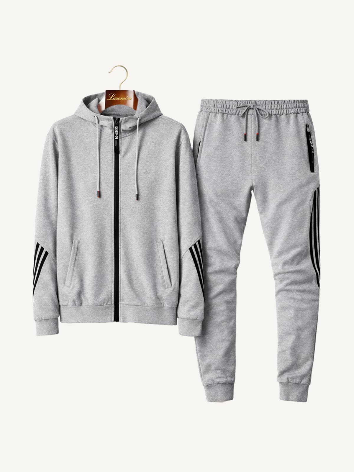 Men's Hooded Zip Up Tracksuit Set | Eli_8