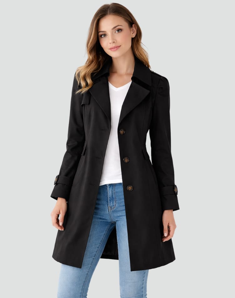 Women's Lightweight Slim Fit Trench Coat | Carla_4